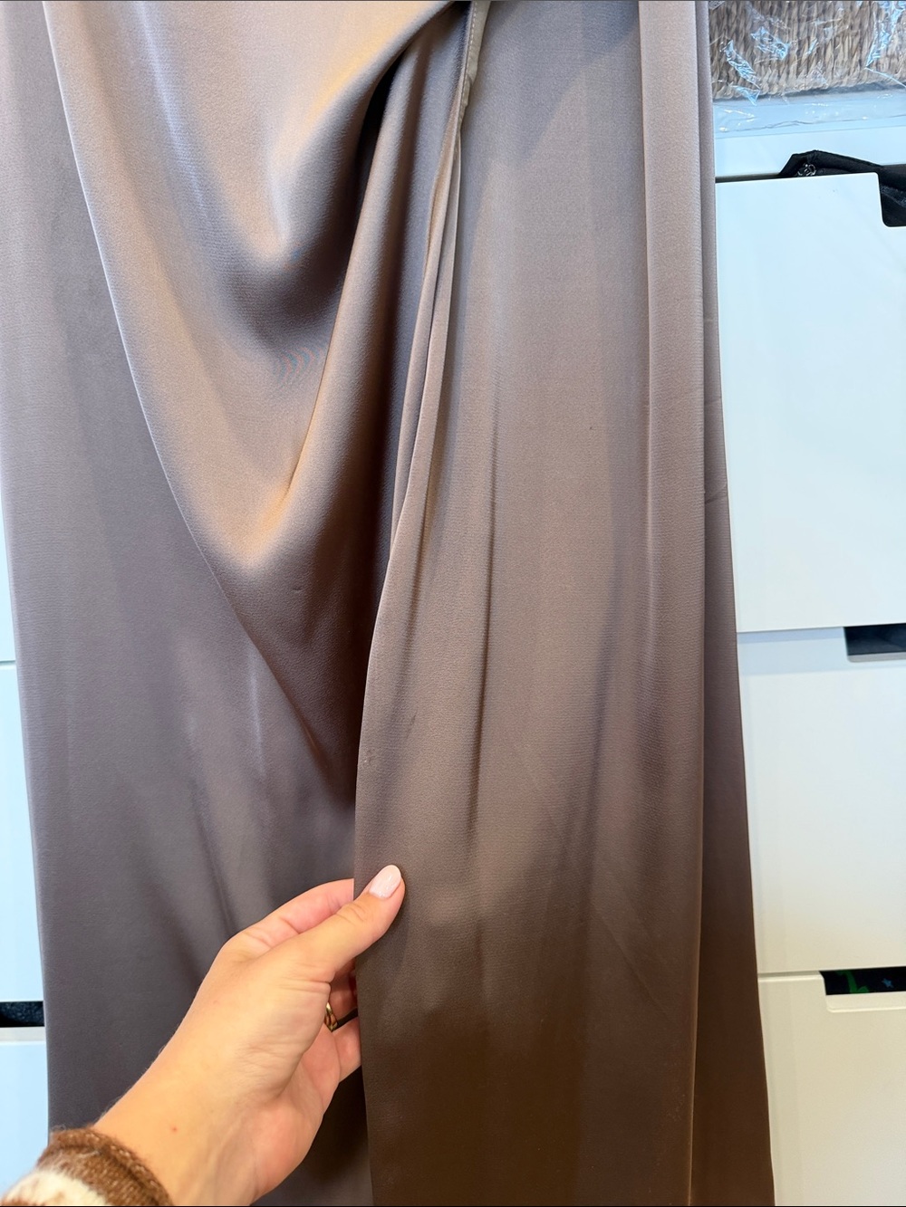 Birdy Grey Lydia Matte Satin Dress in Mocha - Picture 13 of 14